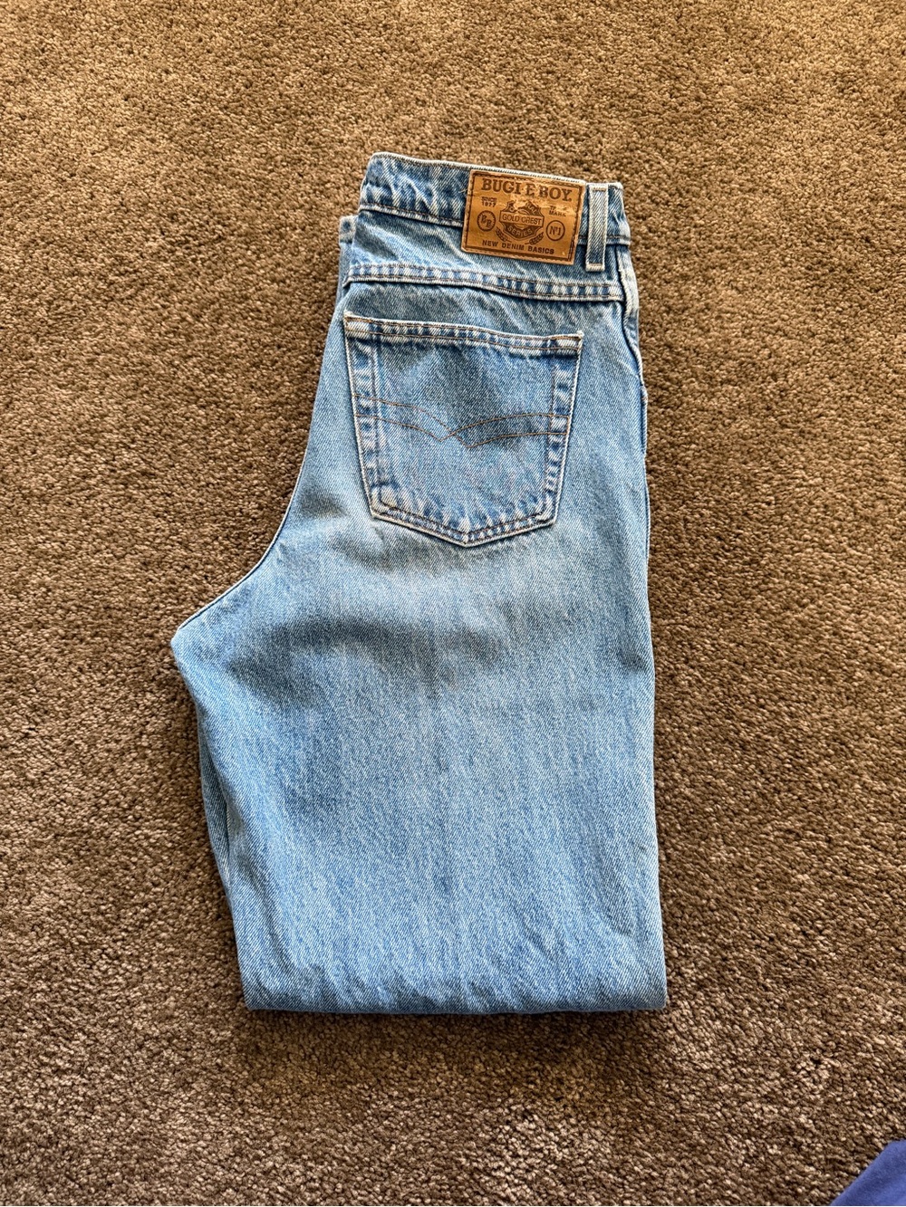 90s Bugle Boy Men's Light Wash Blue Relaxed Jeans